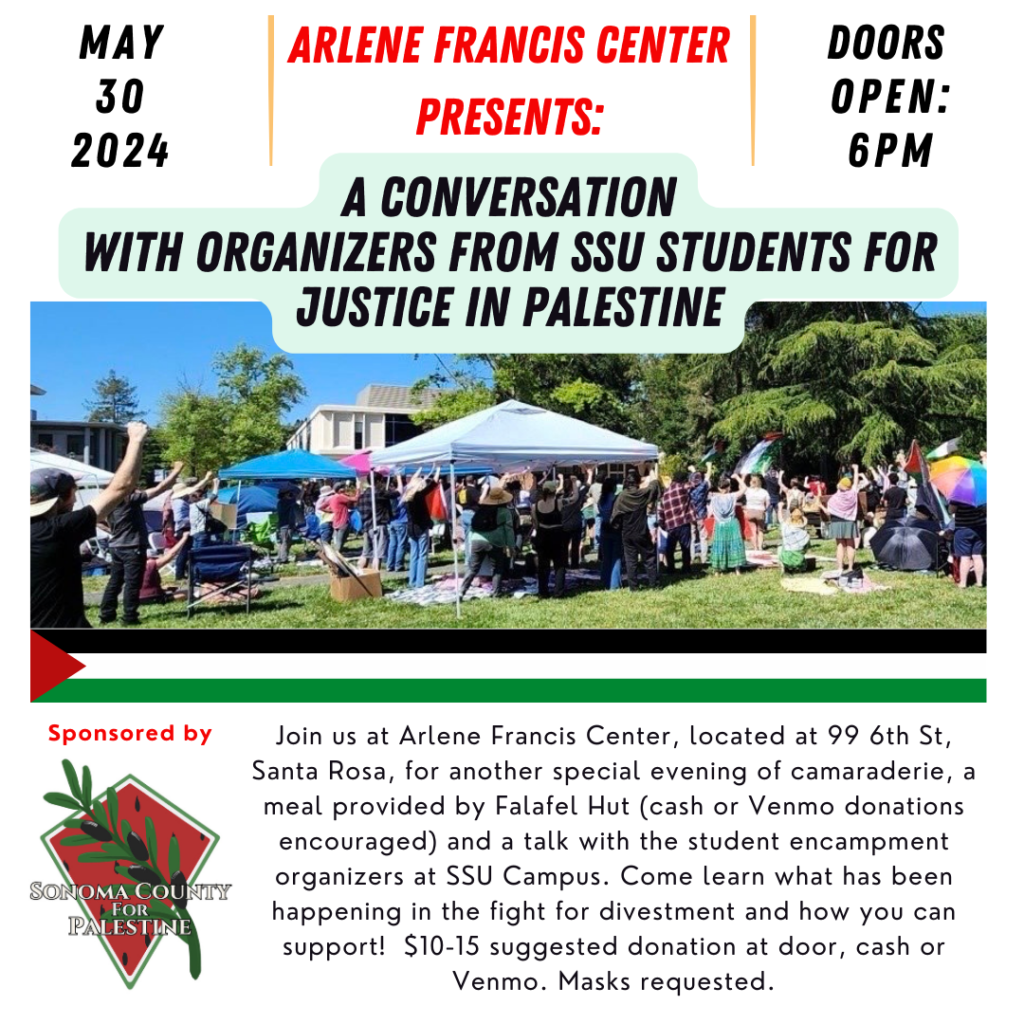 Flyer Sonoma County for Palestine 